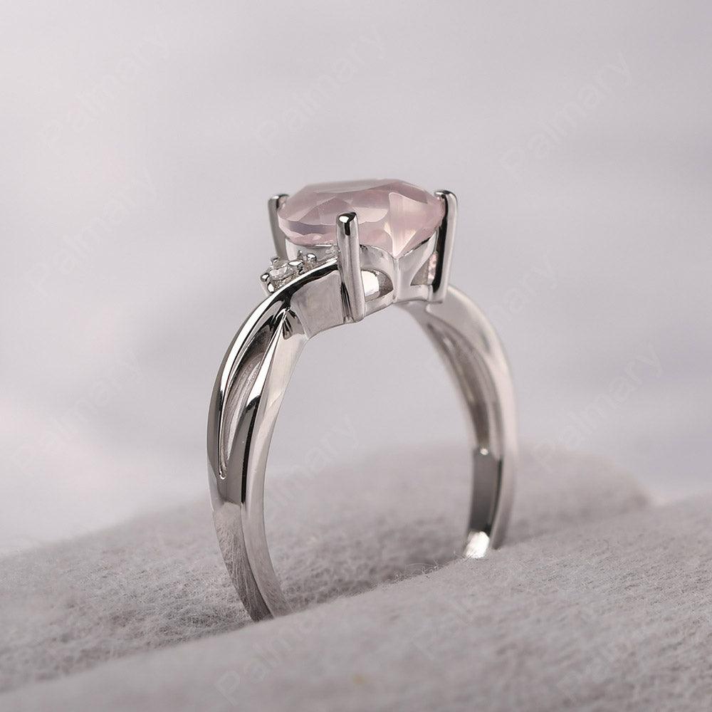 Heart Shaped Rose Quartz Promise Ring - Palmary