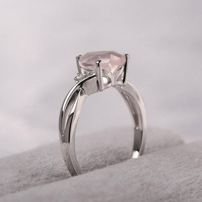 Heart Shaped Rose Quartz Promise Ring - Palmary