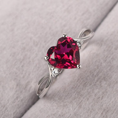 Heart Shaped Ruby Promise Ring - Palmary