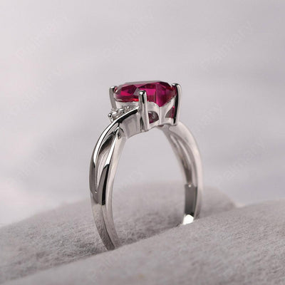 Heart Shaped Ruby Promise Ring - Palmary