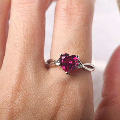 Heart Shaped Ruby Promise Ring - Palmary