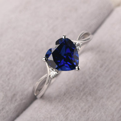 Heart Shaped Sapphire Promise Ring - Palmary