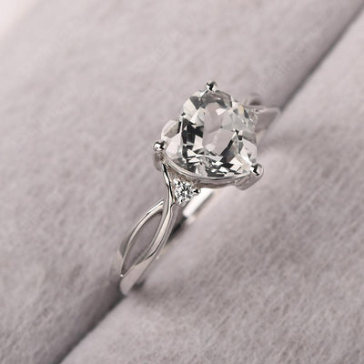 Heart Shaped White Topaz Promise Ring - Palmary