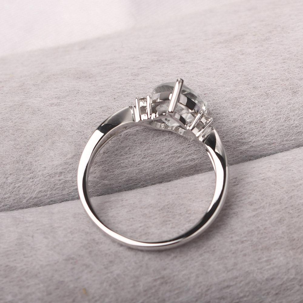 Heart Shaped White Topaz Promise Ring - Palmary