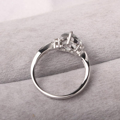 Heart Shaped White Topaz Promise Ring - Palmary