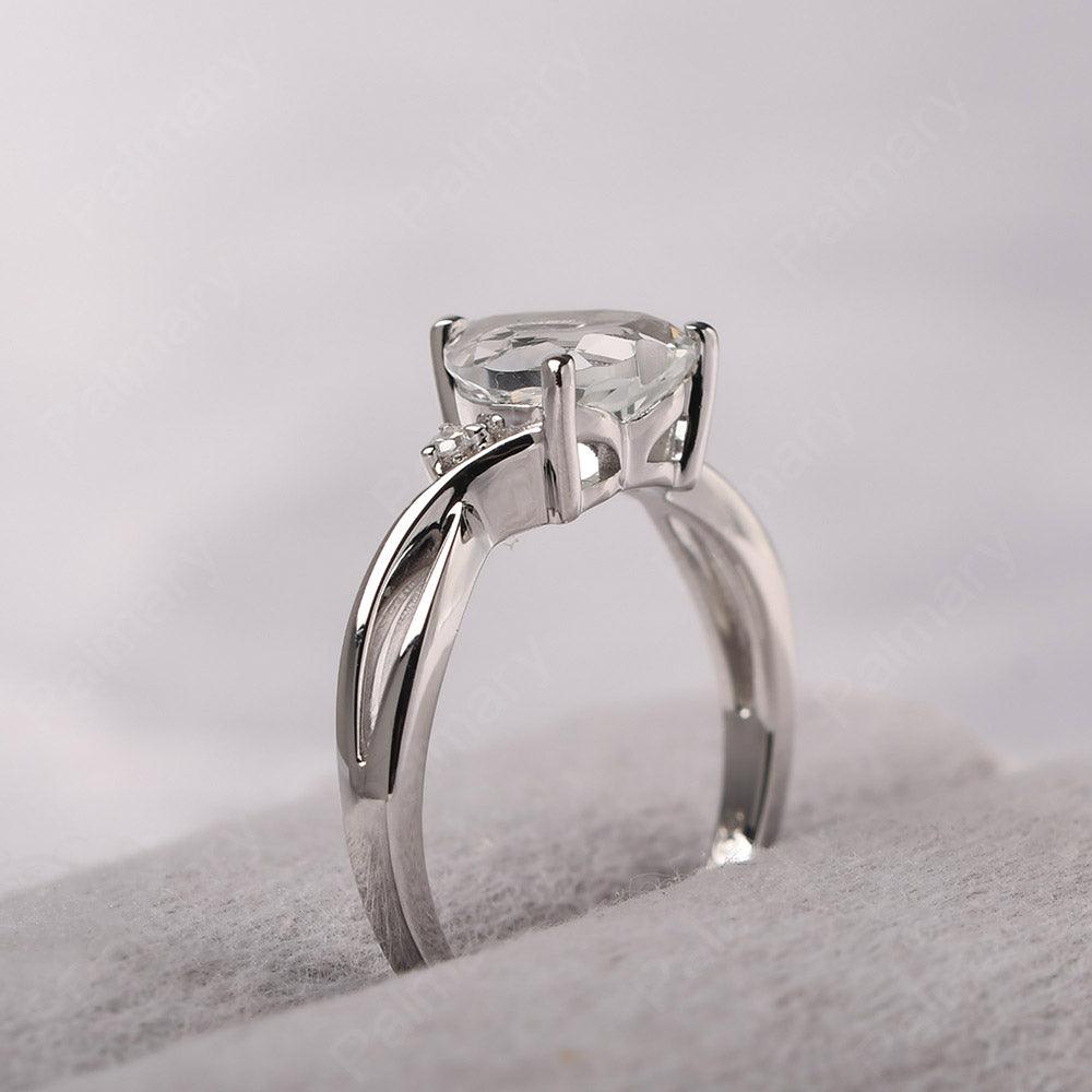 Heart Shaped White Topaz Promise Ring - Palmary