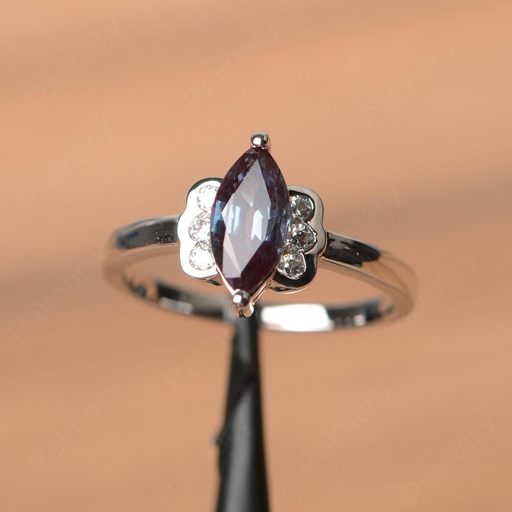 Marquise Cut Alexandrite Engagement Rings - Palmary