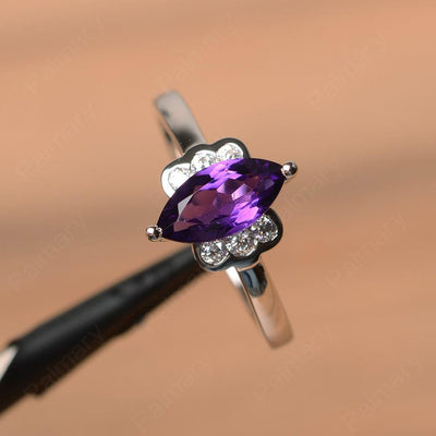 Marquise Cut Amethyst Engagement Rings - Palmary