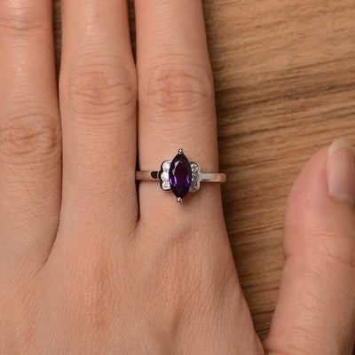 Marquise Cut Amethyst Engagement Rings - Palmary