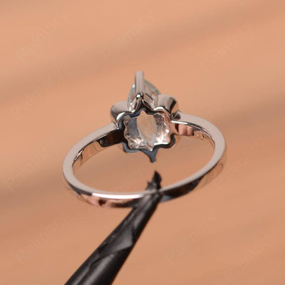 Marquise Cut Aquamarine Engagement Rings - Palmary