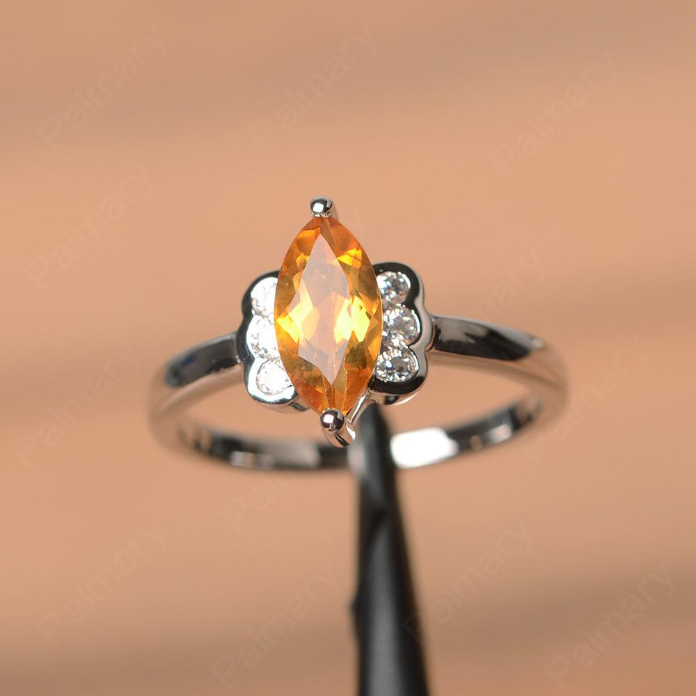 Marquise Cut Citrine Engagement Rings - Palmary