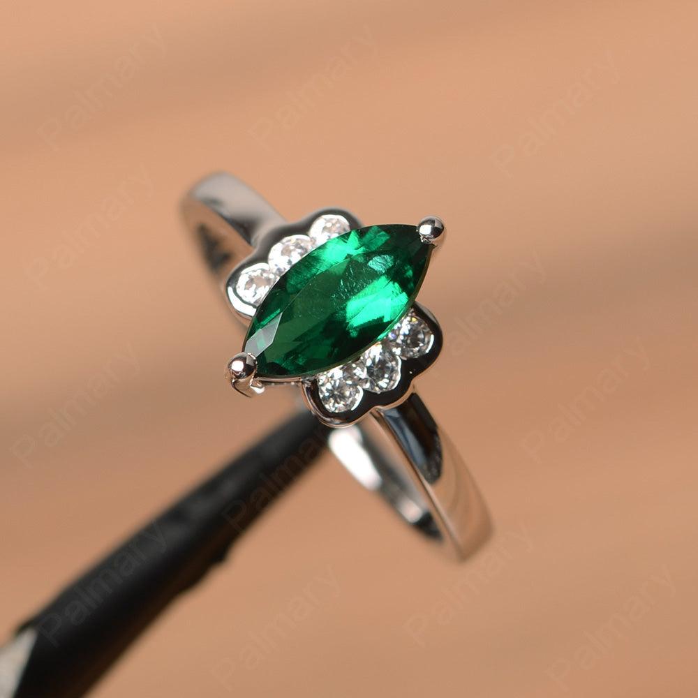 Marquise Cut Emerald Engagement Rings - Palmary