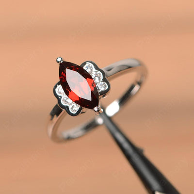 Marquise Cut Garnet Engagement Rings - Palmary