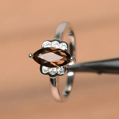 Marquise Cut Smoky Quartz  Engagement Rings - Palmary