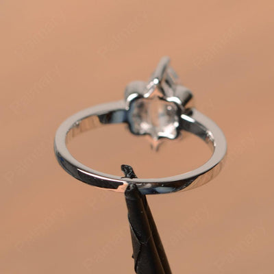 Marquise Cut White Topaz Engagement Rings - Palmary