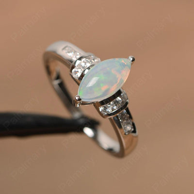 Marquise Cut Opal Wedding Rings - Palmary