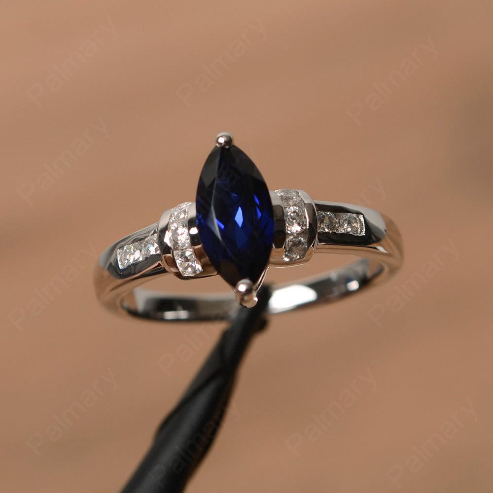 Marquise Cut Sapphire Wedding Rings - Palmary