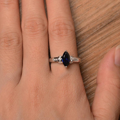 Marquise Cut Sapphire Wedding Rings - Palmary