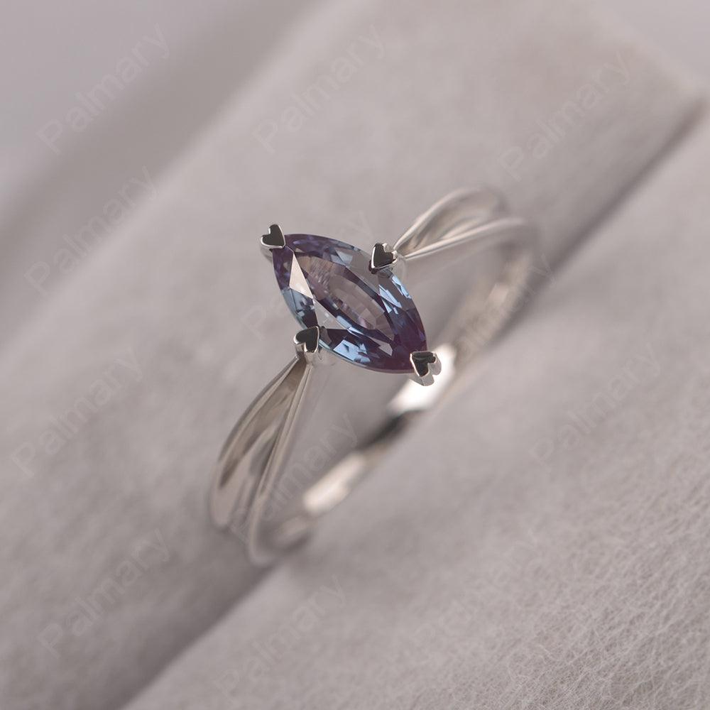 Marquise Cut Alexandrite Solitaire Rings - Palmary