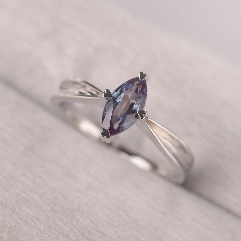 Marquise Cut Alexandrite Solitaire Rings - Palmary