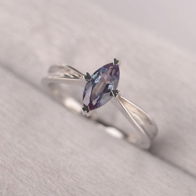Marquise Cut Alexandrite Solitaire Rings - Palmary