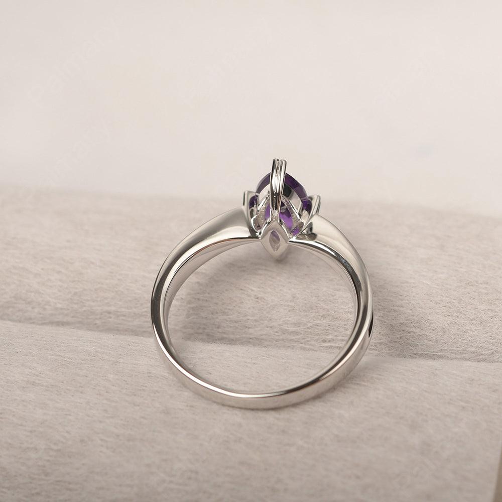 Marquise Cut Amethyst Solitaire Rings - Palmary