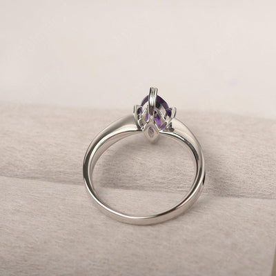 Marquise Cut Amethyst Solitaire Rings - Palmary