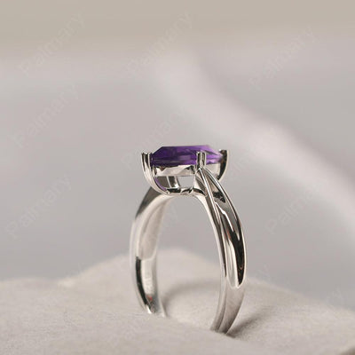 Marquise Cut Amethyst Solitaire Rings - Palmary