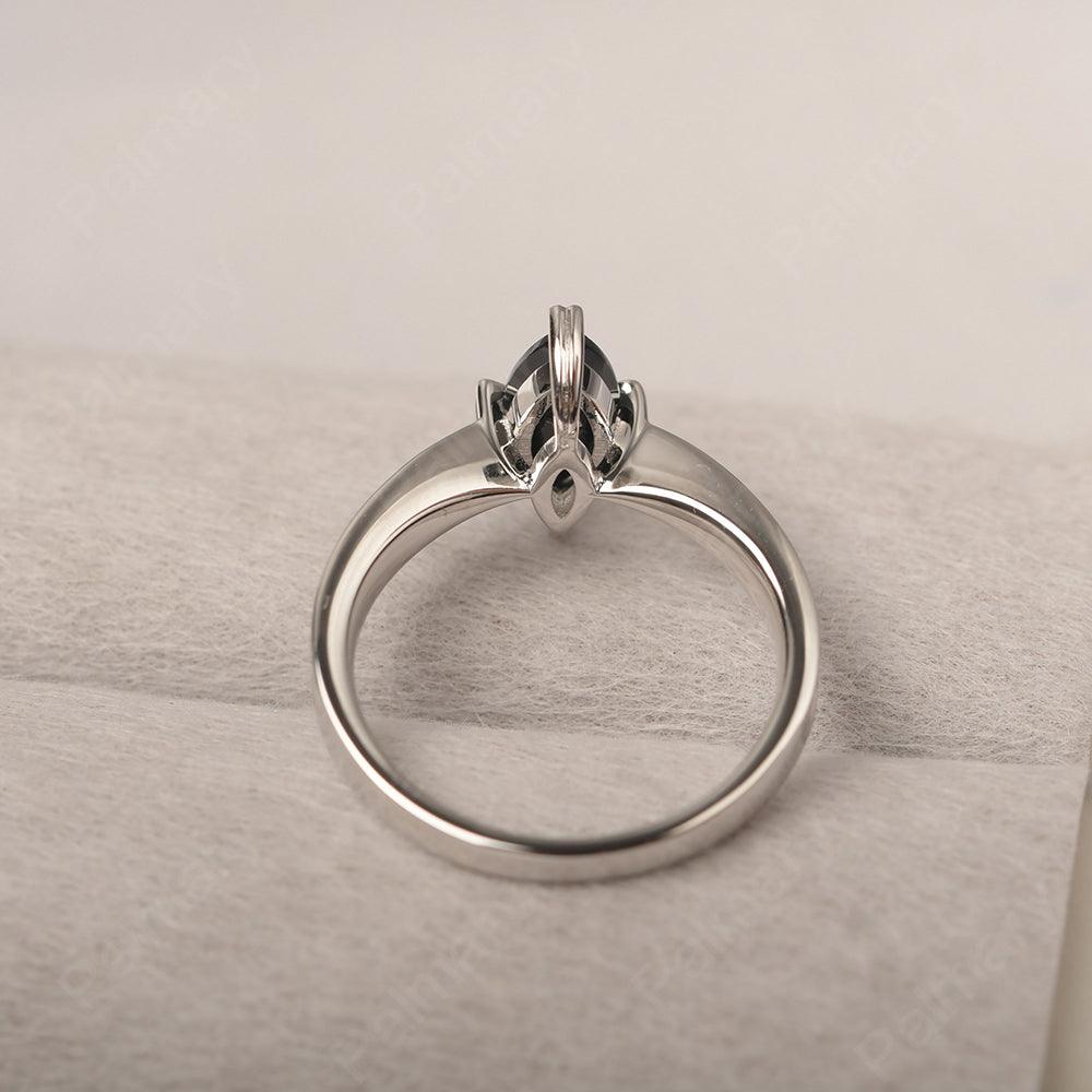 Marquise Cut Black Spinel Solitaire Rings - Palmary