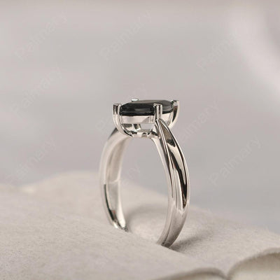 Marquise Cut Black Spinel Solitaire Rings - Palmary
