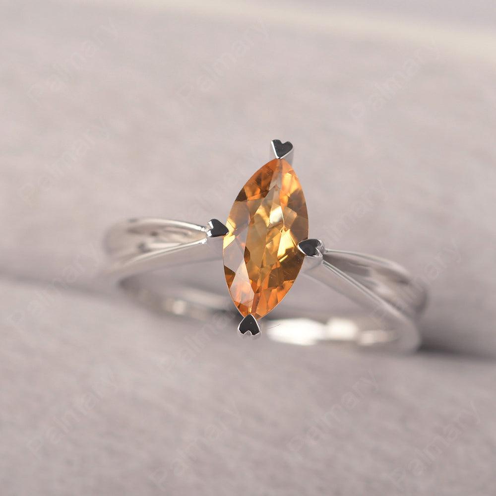 Marquise Cut Citrine Solitaire Rings - Palmary