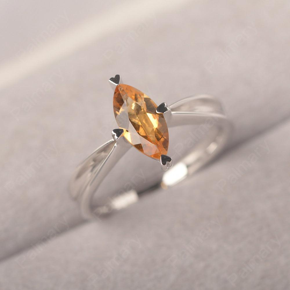 Marquise Cut Citrine Solitaire Rings - Palmary