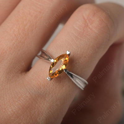 Marquise Cut Citrine Solitaire Rings - Palmary