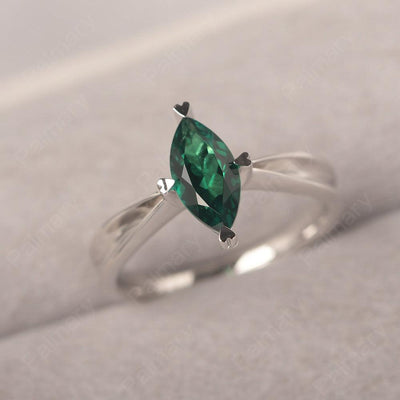 Marquise Cut Emerald Solitaire Rings - Palmary