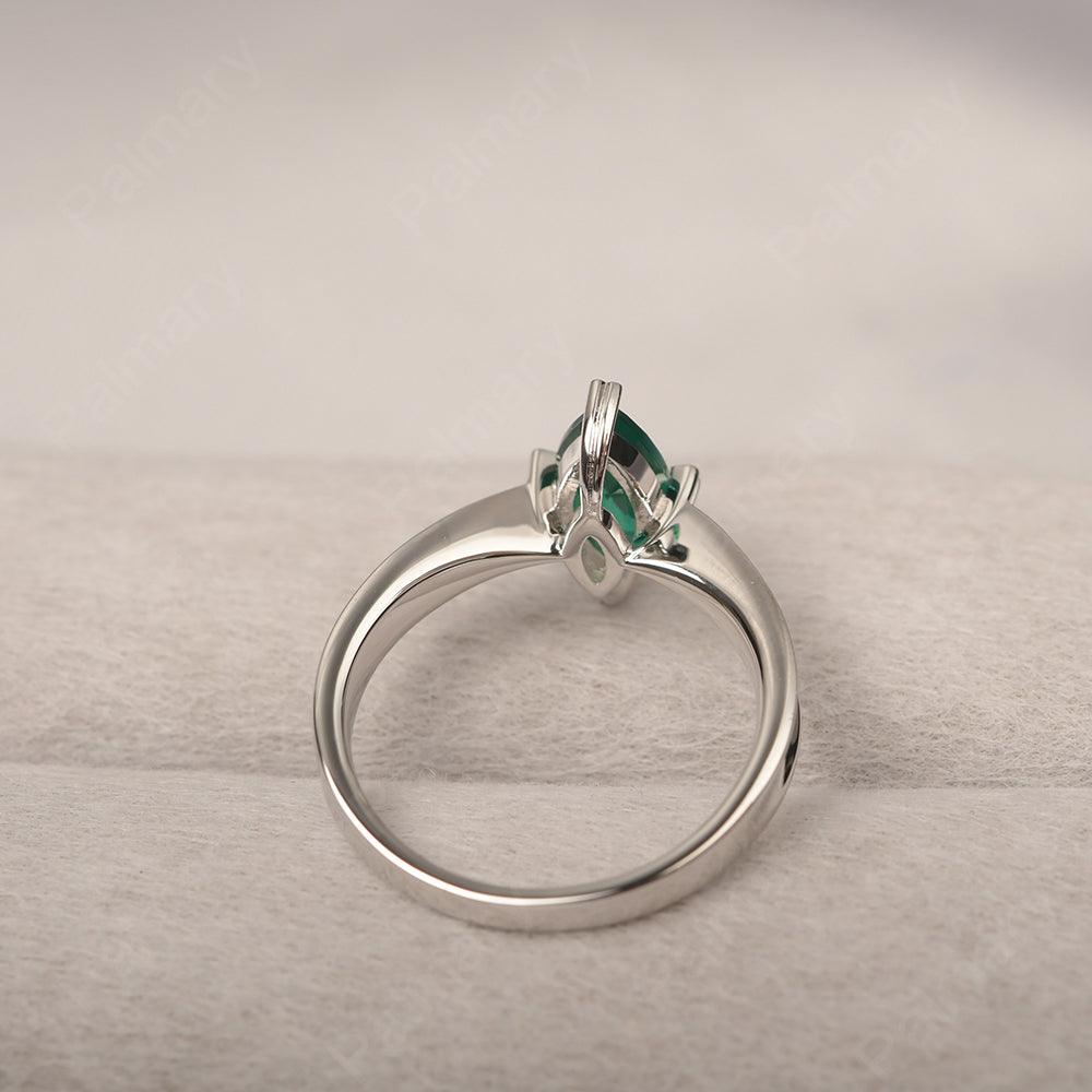 Marquise Cut Emerald Solitaire Rings - Palmary