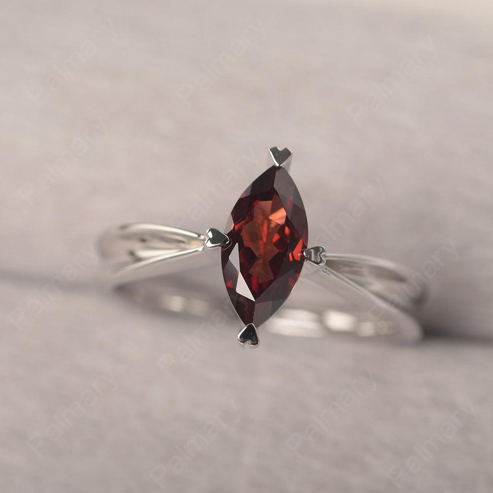 Marquise Cut Garnet Solitaire Rings - Palmary