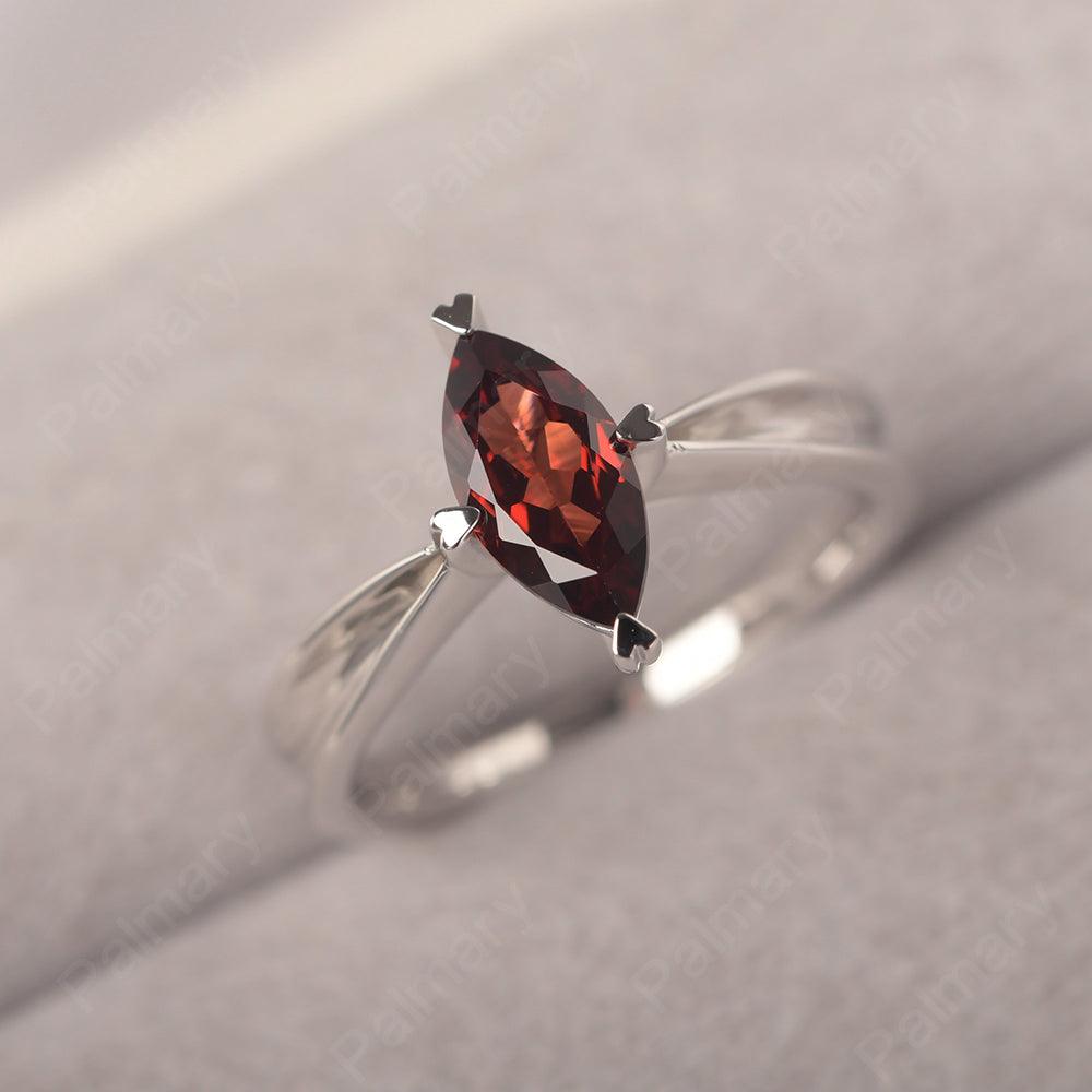 Marquise Cut Garnet Solitaire Rings - Palmary