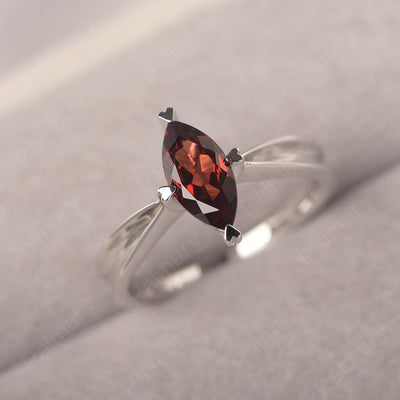 Marquise Cut Garnet Solitaire Rings - Palmary