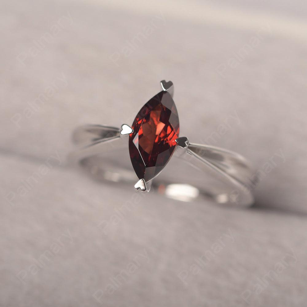 Marquise Cut Garnet Solitaire Rings - Palmary