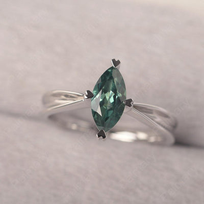 Marquise Cut Green Sapphire Solitaire Rings - Palmary