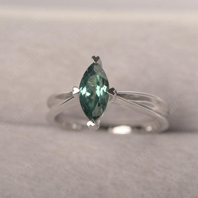 Marquise Cut Green Sapphire Solitaire Rings - Palmary