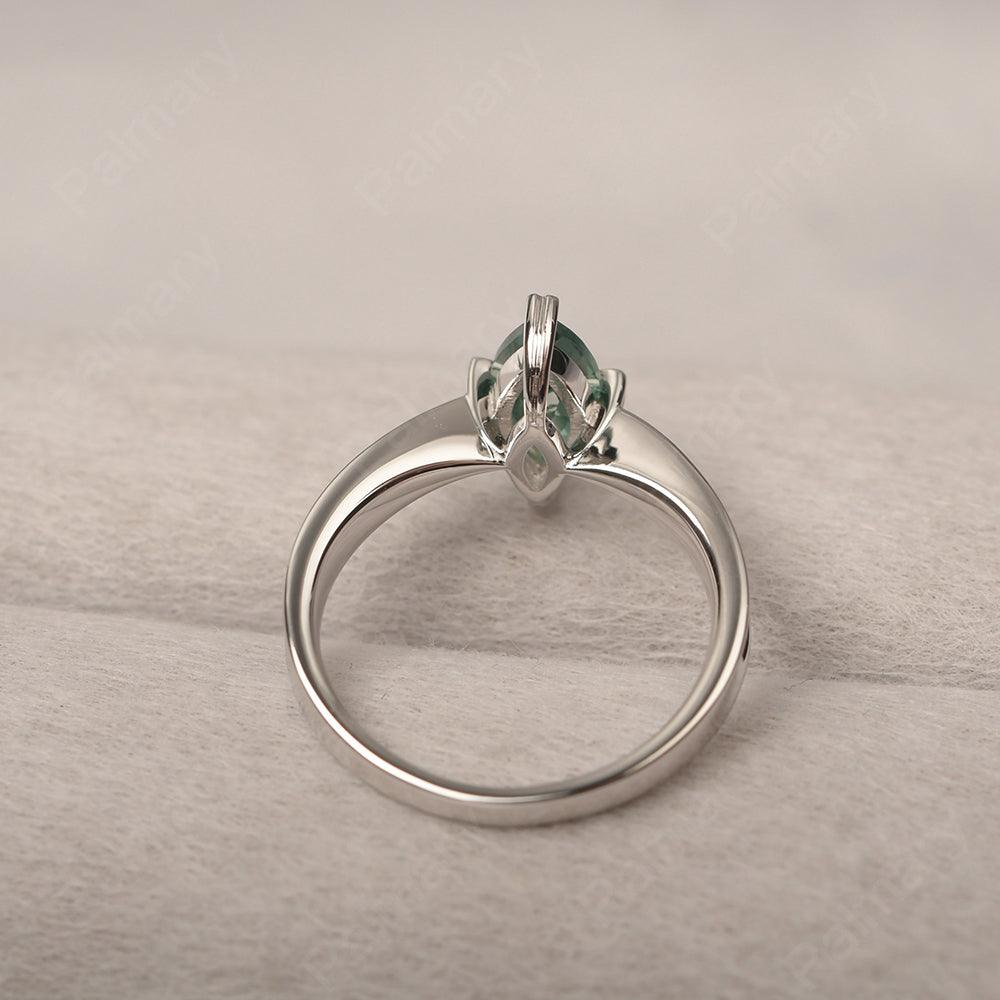 Marquise Cut Green Sapphire Solitaire Rings - Palmary
