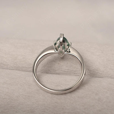 Marquise Cut Green Sapphire Solitaire Rings - Palmary