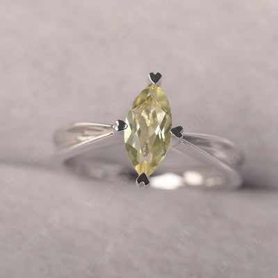 Marquise Cut Lemon Quartz Solitaire Rings - Palmary