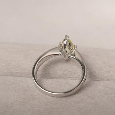Marquise Cut Lemon Quartz Solitaire Rings - Palmary