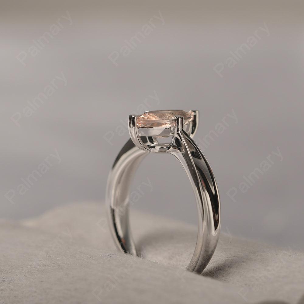 Marquise Cut Morganite Solitaire Rings - Palmary