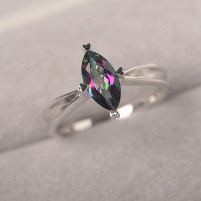Marquise Cut Mystic Topaz Solitaire Rings - Palmary