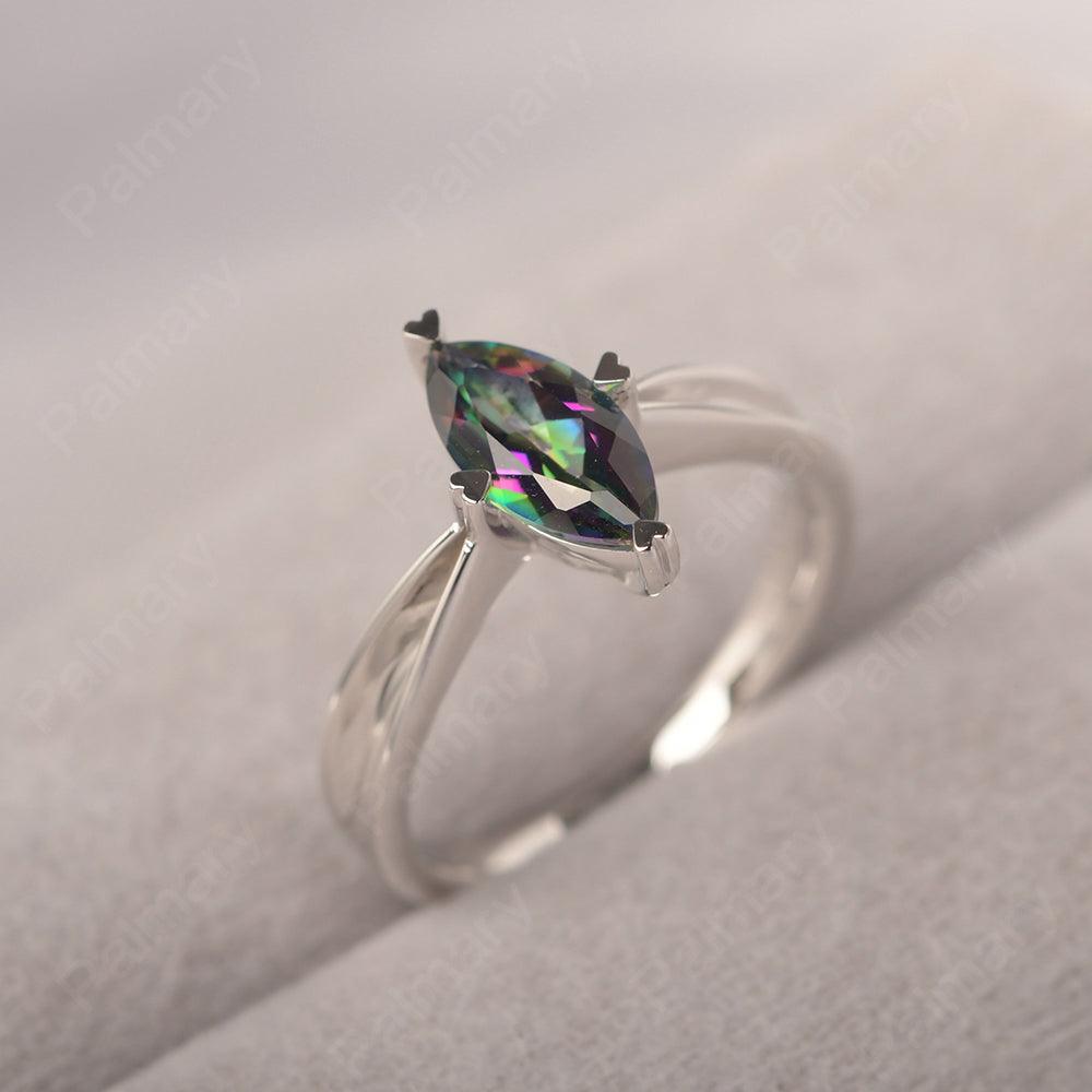 Marquise Cut Mystic Topaz Solitaire Rings - Palmary