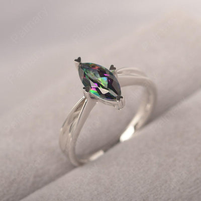 Marquise Cut Mystic Topaz Solitaire Rings - Palmary