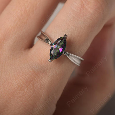 Marquise Cut Mystic Topaz Solitaire Rings - Palmary